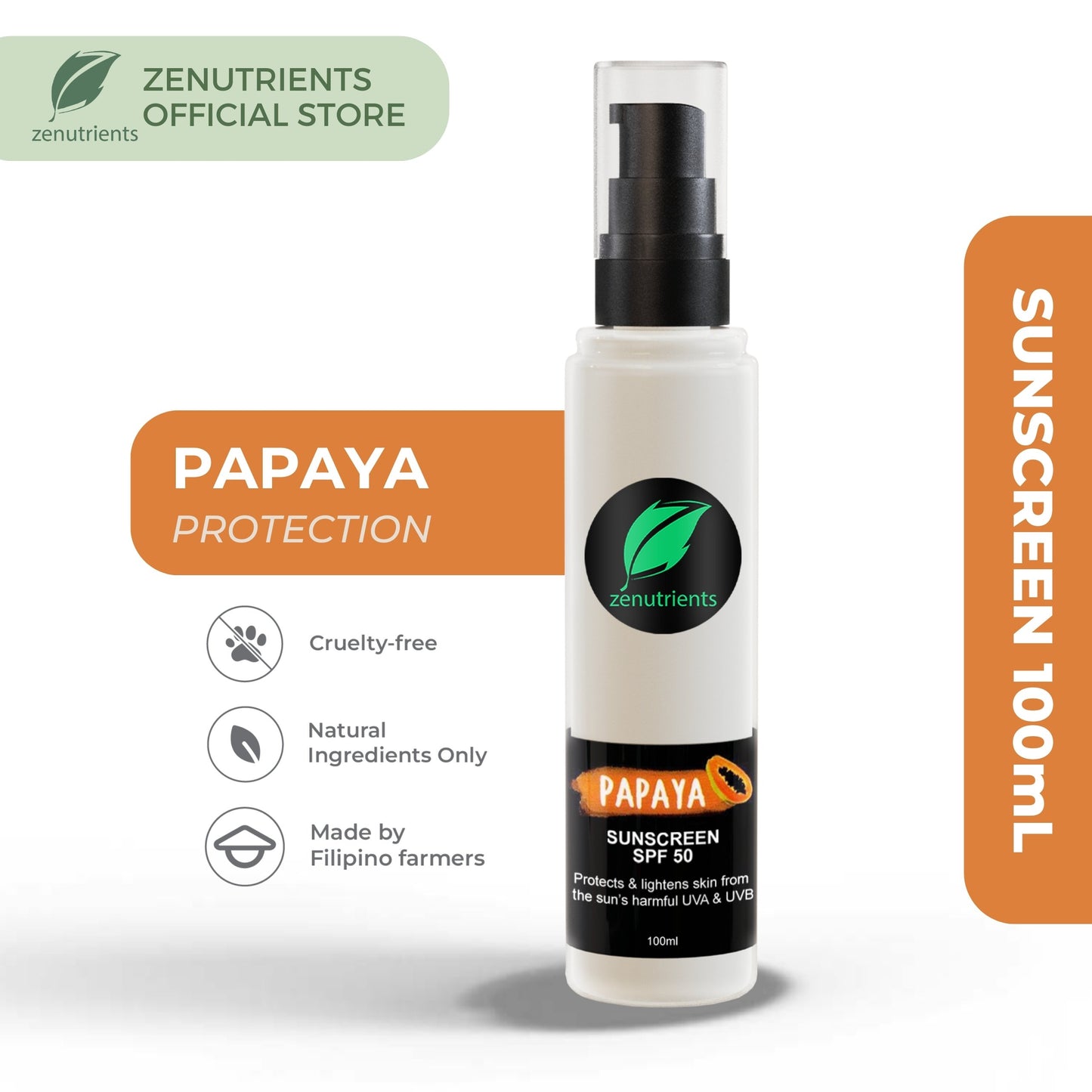 Papaya SPF50 Sunscreen Lotion 100ml