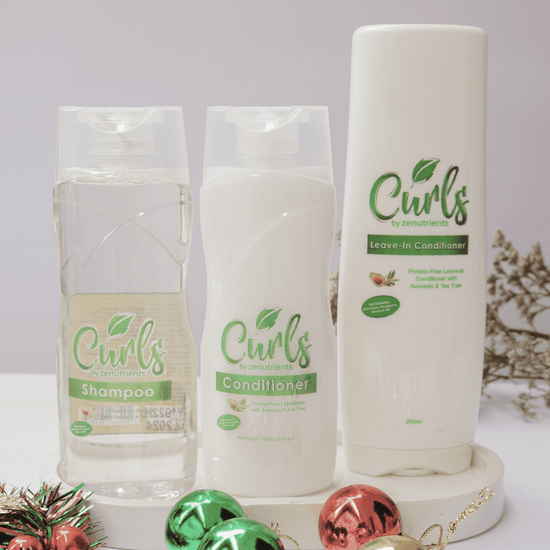 Curls All-In Set (150mL Curls Shampoo + 150mL Curls Conditioner + 200mL Leave-In Conditioner + Sling Bag)