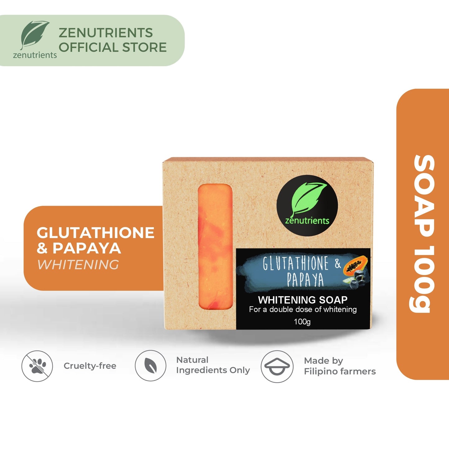 Load image into Gallery viewer, Glutathione &amp;amp; Papaya Whitening Soap 100g
