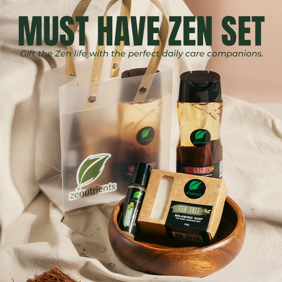 Must have Zen Set (150mL Gugo Shampoo + 100g Tea Tree Soap + All is Well Roll On